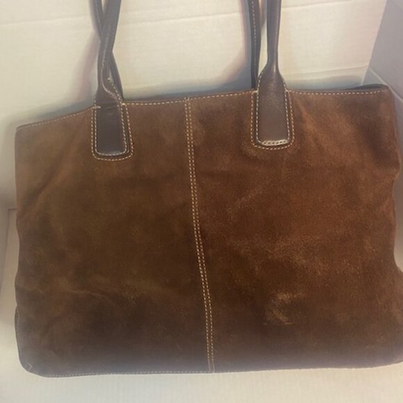 Cole Haan Suede Leather Shoulder Bag/Tote Brown - Picture 11 of 16